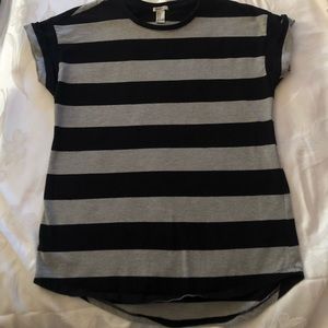 Grey & Black Striped Tee
